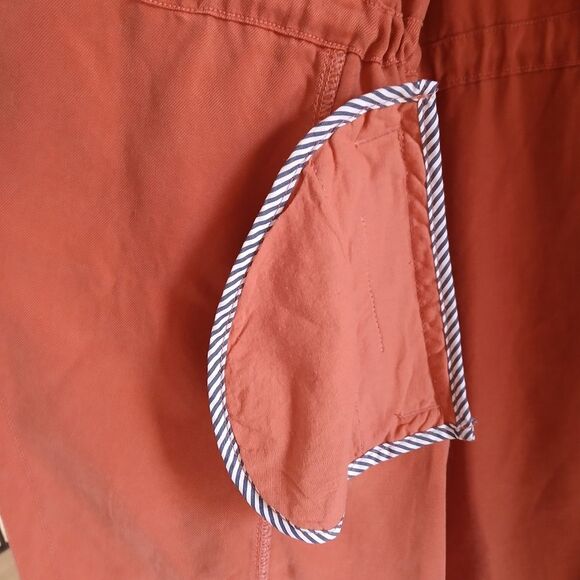 Max Jeans Military Style Drape Long Length Open Front Jacket Dusty Orange - Picture 7 of 10